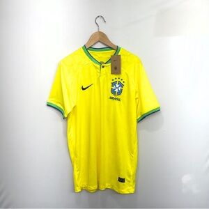 Nike Brazil 2022/23 Stadium Home Soccer Jersey Mens Large Dri-Fit DN0680-742 New